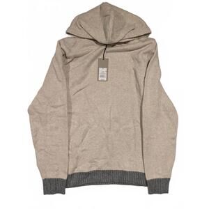 Goodfellow & Co Stucco Knit Hoodie Sweater Gray Trim Long Sleeve Mens Medium NWT